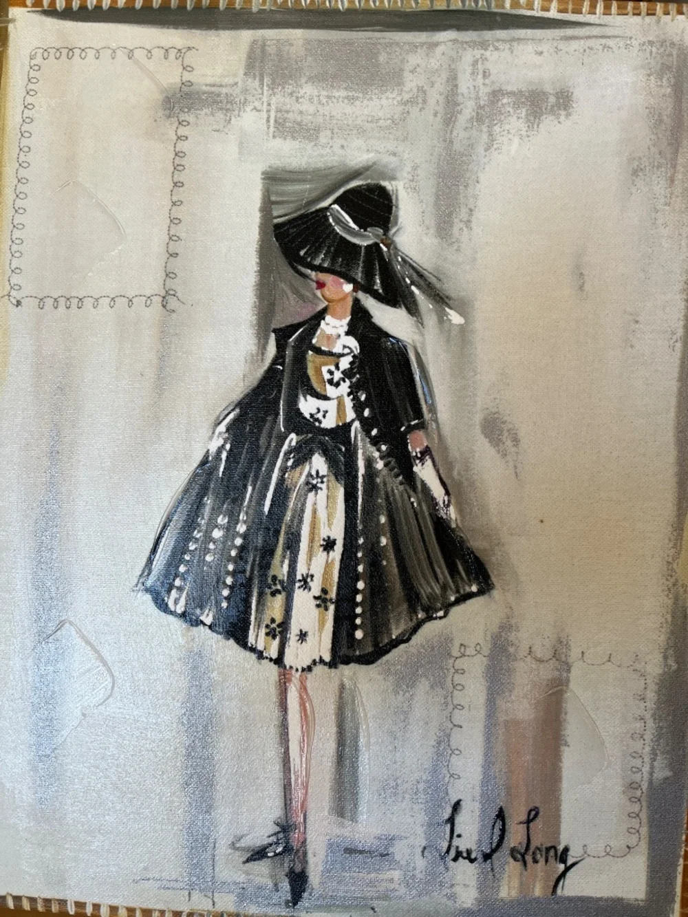 Set of 2 Liesl Long Colleen Karis Designs Fashion Canvas Wall Art Prints CHIC!